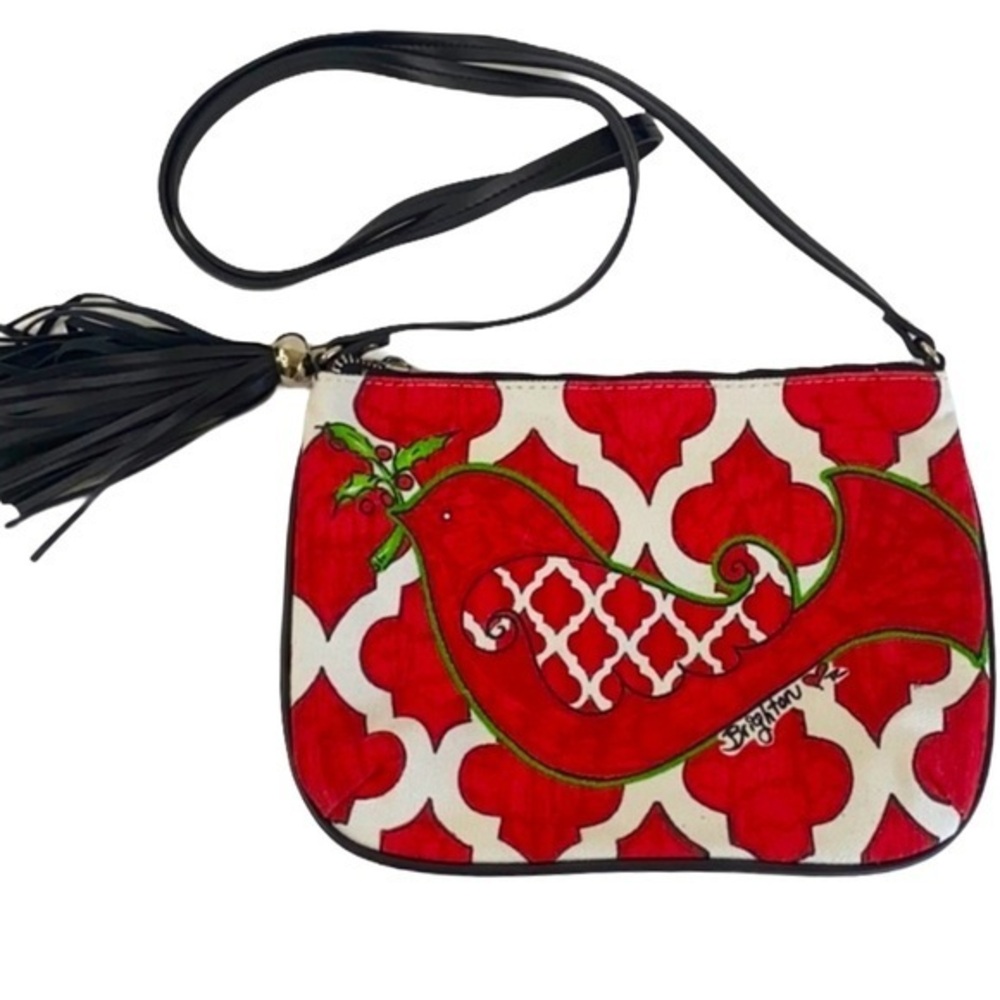 Brighton red Love Dove Crossbody Pouch tassel bag